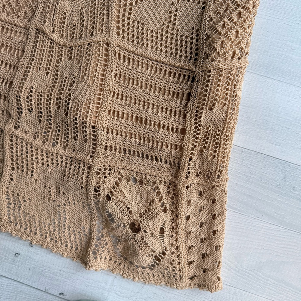 Zara Beige Crochet Dress Size S - Picture 7 of 9